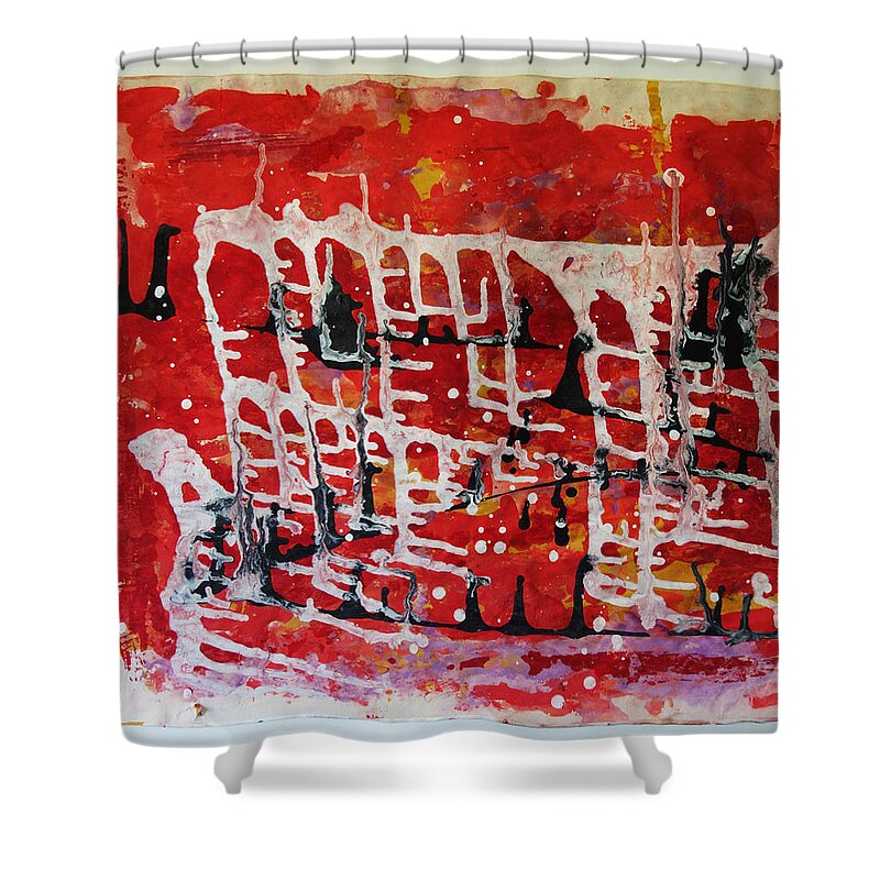  Shower Curtain featuring the painting Caos 07 by Giuseppe Monti