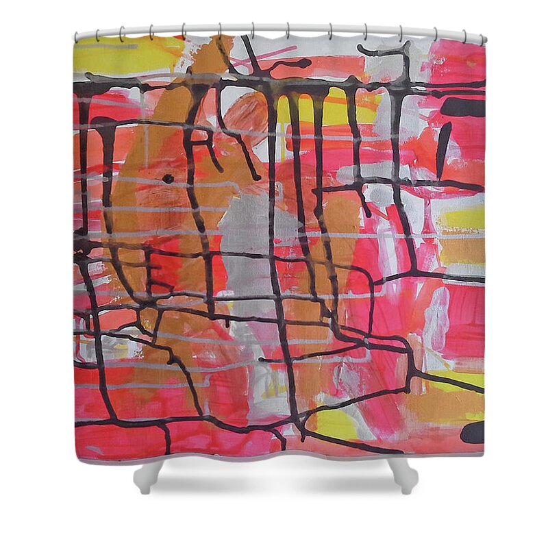  Shower Curtain featuring the painting Caos 09 by Giuseppe Monti