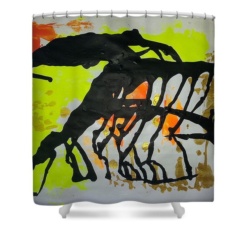 Shower Curtain featuring the painting Caos 33 by Giuseppe Monti