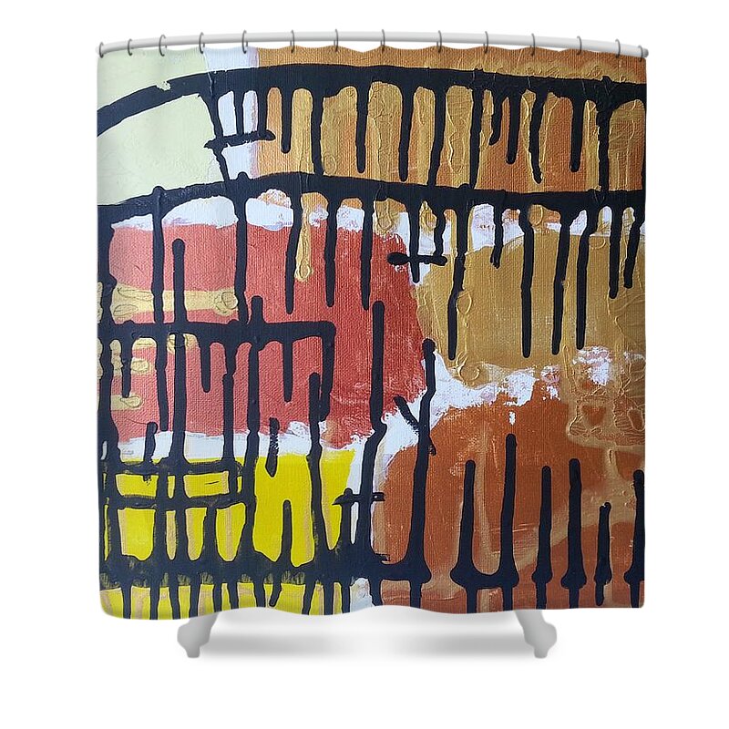  Shower Curtain featuring the painting Caos 35 by Giuseppe Monti