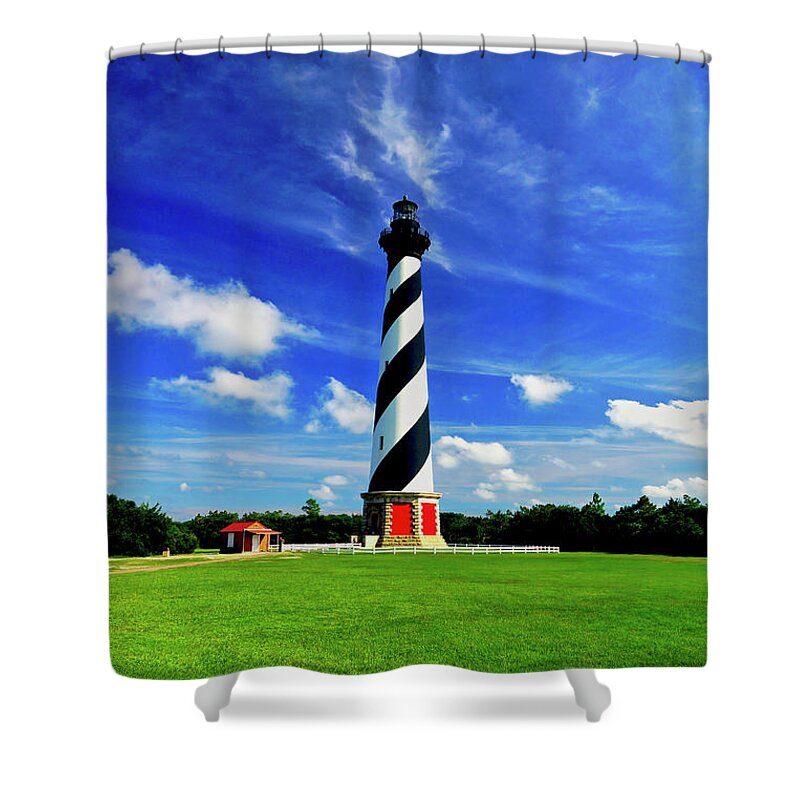 Cape Hatteras Lighthouse Shower Curtain featuring the photograph Cape Hatteras Lighthouse by Meta Gatschenberger