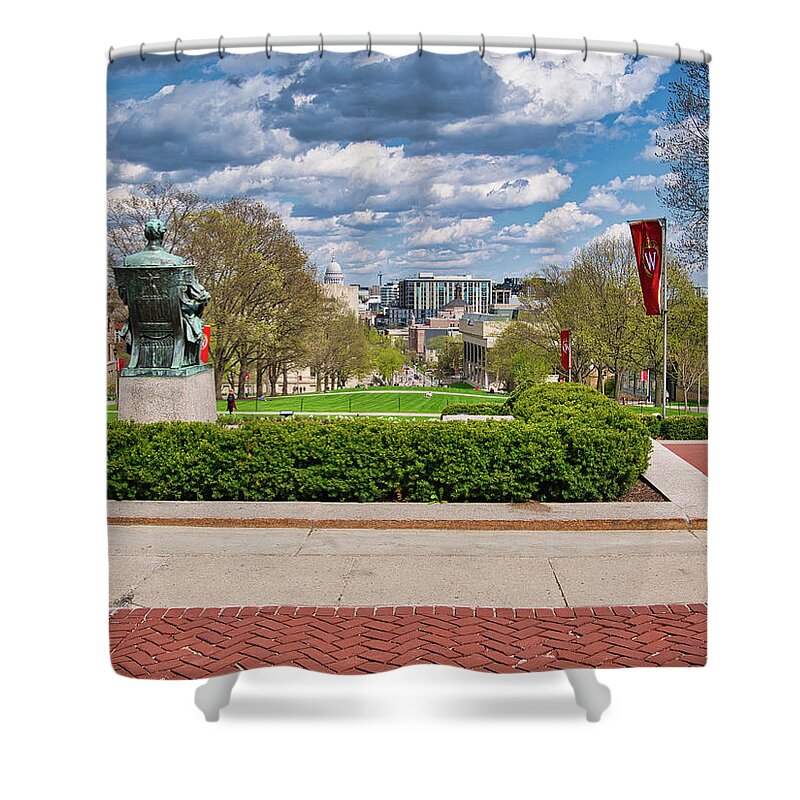 Madison Shower Curtain featuring the photograph Capitol - Madison - Wisconsin from Bascom Hall by Steven Ralser
