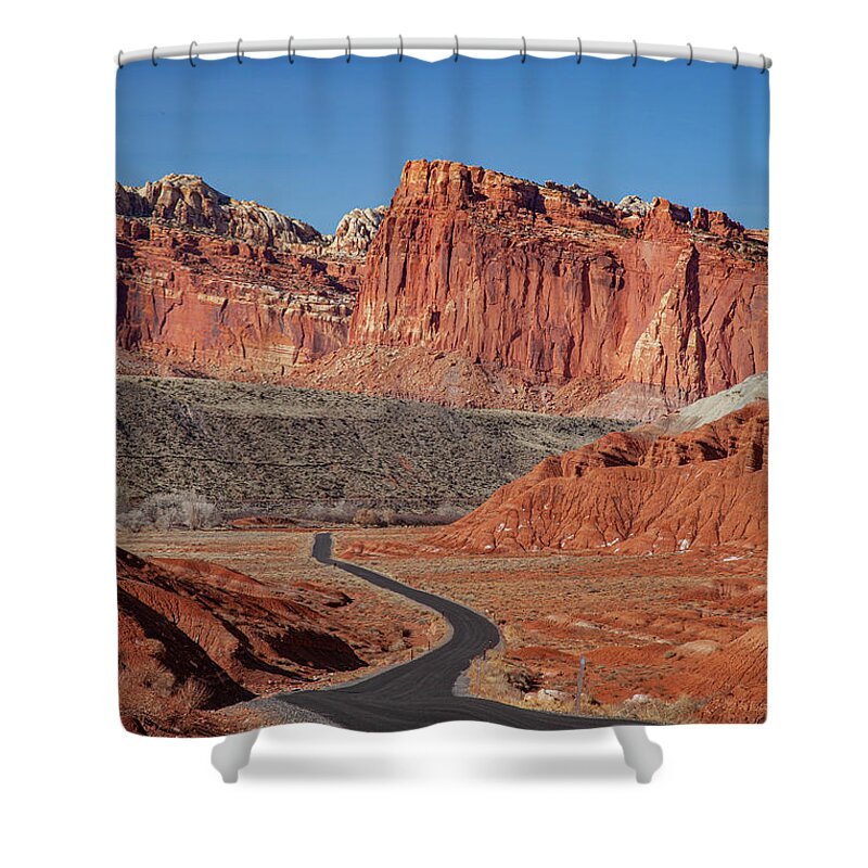 Frutia Shower Curtain featuring the photograph Capitol Reef Scenic Drive Tall by Al Hann