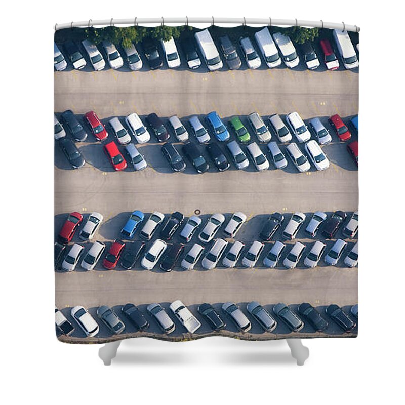 Freight Transportation Shower Curtain featuring the photograph Car Parking Place by Mbbirdy