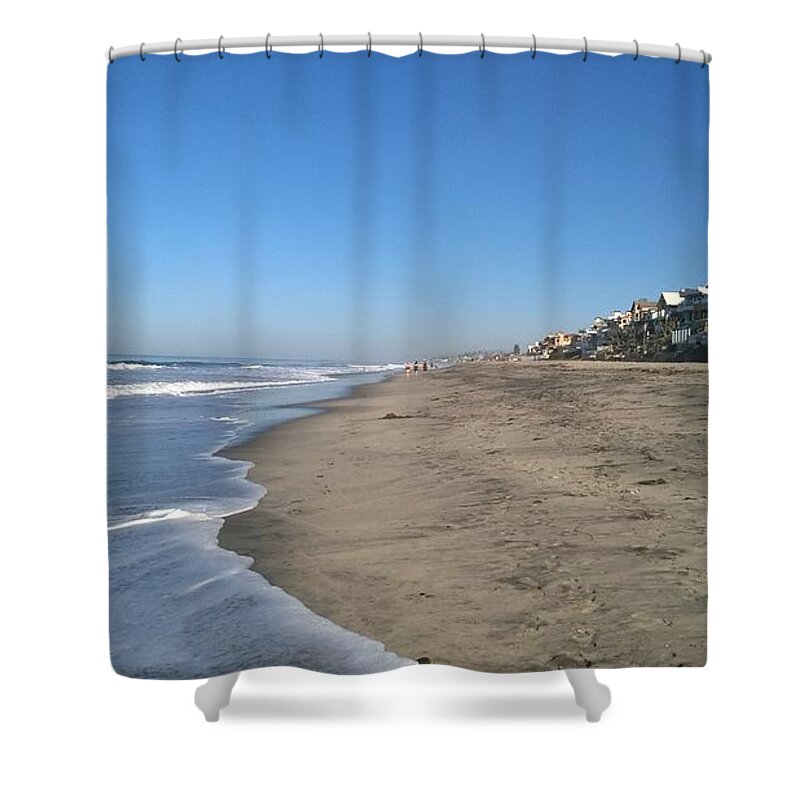 Carlsbad Beach By Lee Antle At Ziggyamore Cali Coast Series Socal Southern California Shower Curtain featuring the photograph Carlsbad Beach by Lee Antle