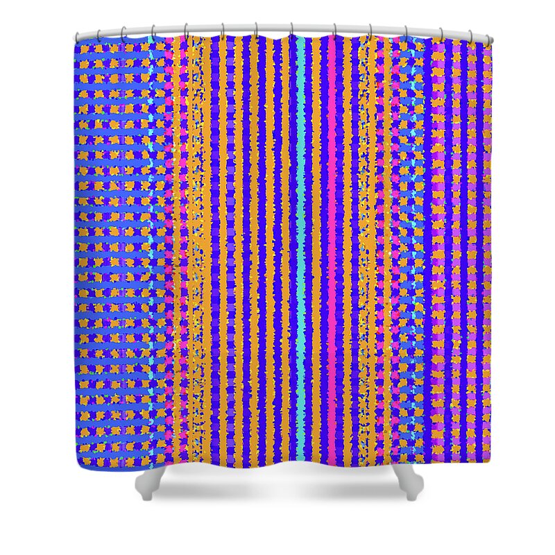 Abstract Shower Curtain featuring the digital art Carousel Confetti by Gina Harrison