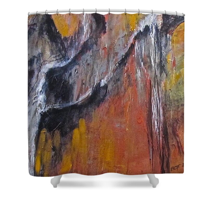 Metallic Shower Curtain featuring the painting Cascades by Barbara O'Toole