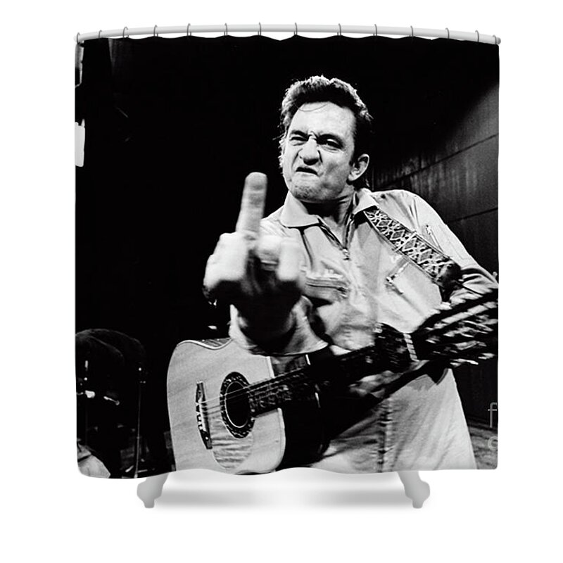 Johnny Cash Shower Curtain featuring the photograph Cash by La Dolce Vita