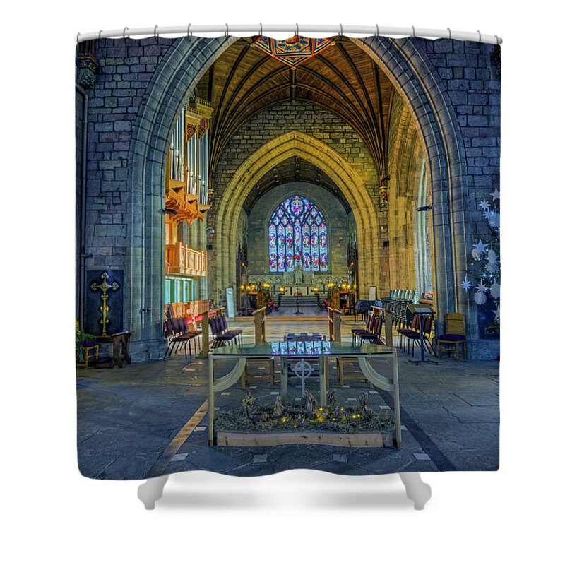 Church Shower Curtain featuring the photograph Cathedral at Christmas by Ian Mitchell