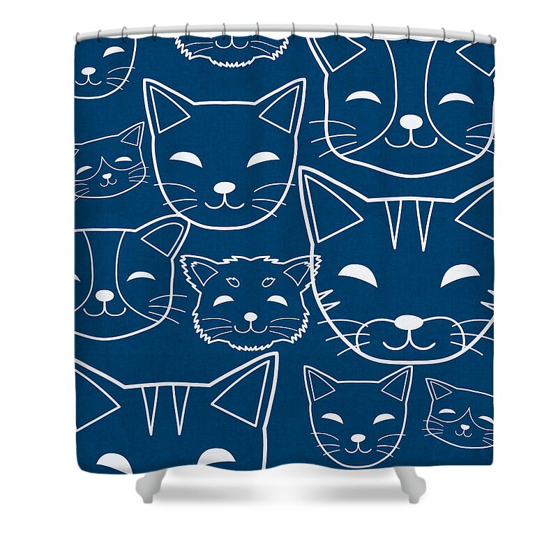 Cats Shower Curtain featuring the digital art Cats- Art by Linda Woods by Linda Woods