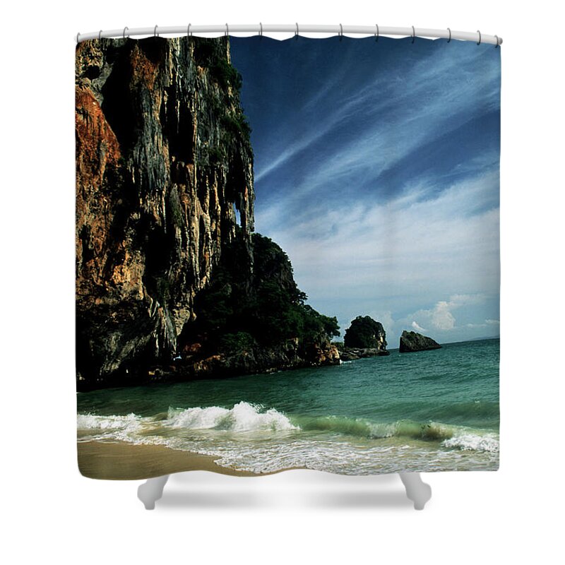 Water's Edge Shower Curtain featuring the photograph Cave Beach by Boaz Rottem