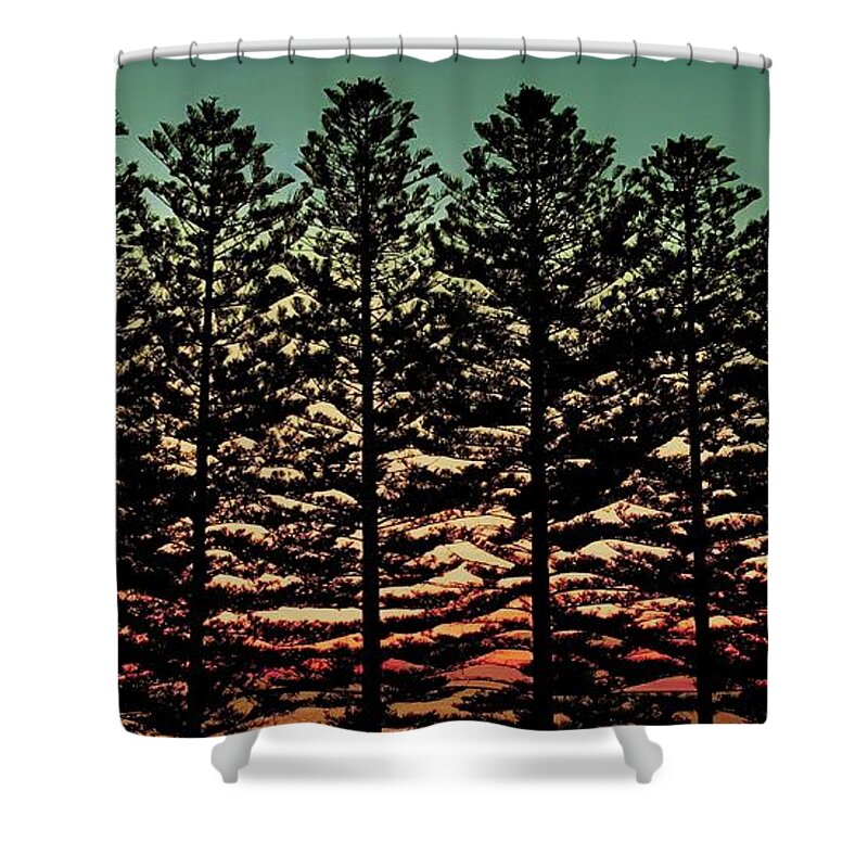 Ceduna Shower Curtain featuring the photograph Veil of Trees by Debra Grace Addison