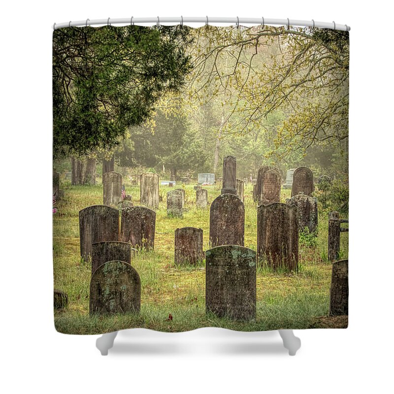 Cemetery Shower Curtain featuring the photograph Cemetery In The Pines by Kristia Adams