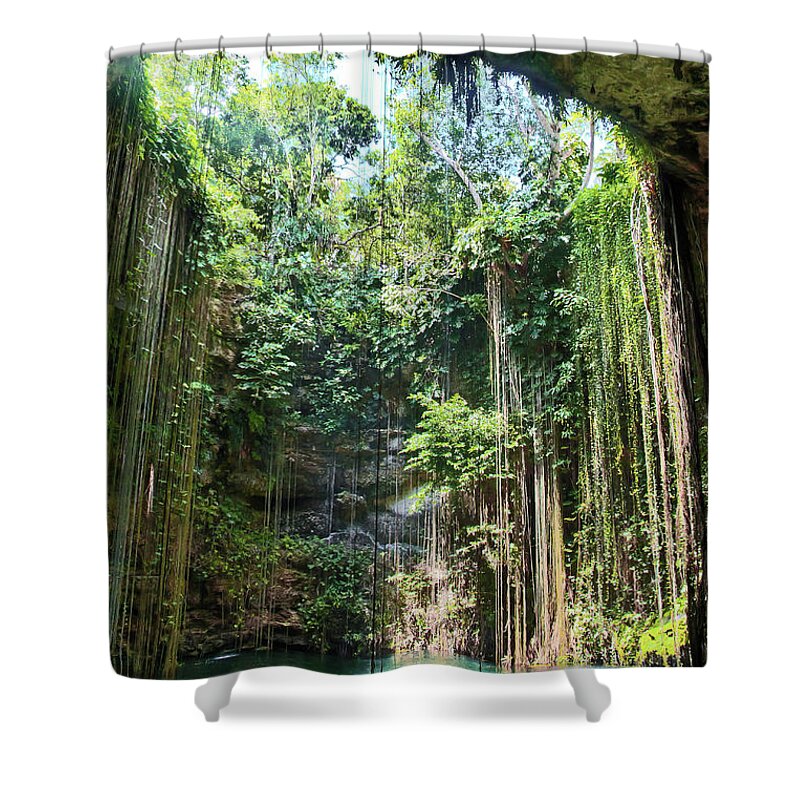 Scenics Shower Curtain featuring the photograph Cenote Ik Kil by Pola Damonte Via Getty Images