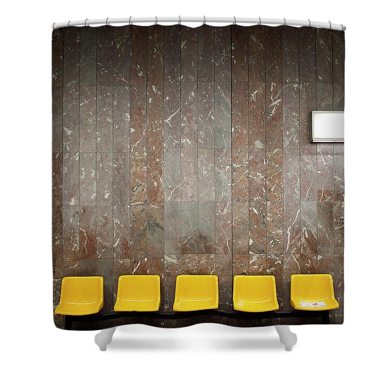Five Objects Shower Curtain featuring the photograph Chairs On Row by Photo By Anders Rörgren