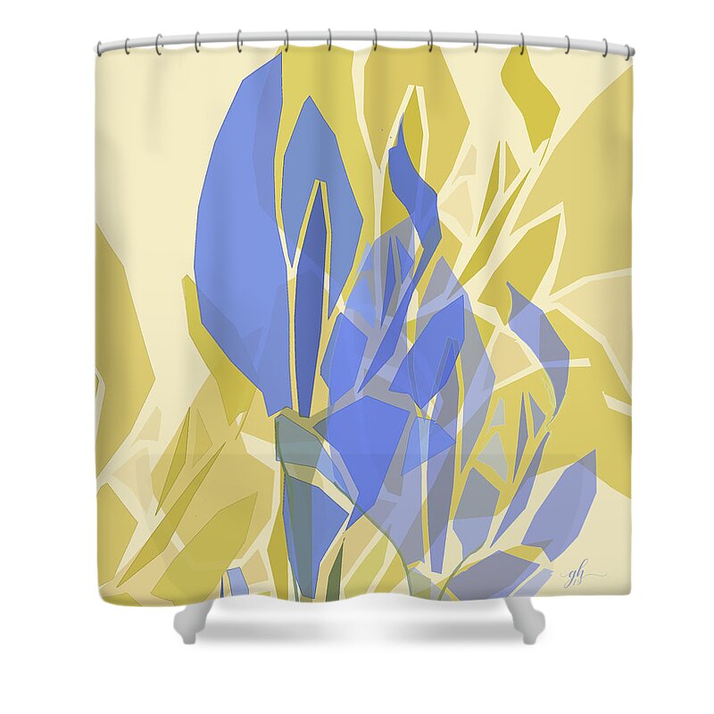 Floral Shower Curtain featuring the digital art Chanson by Gina Harrison