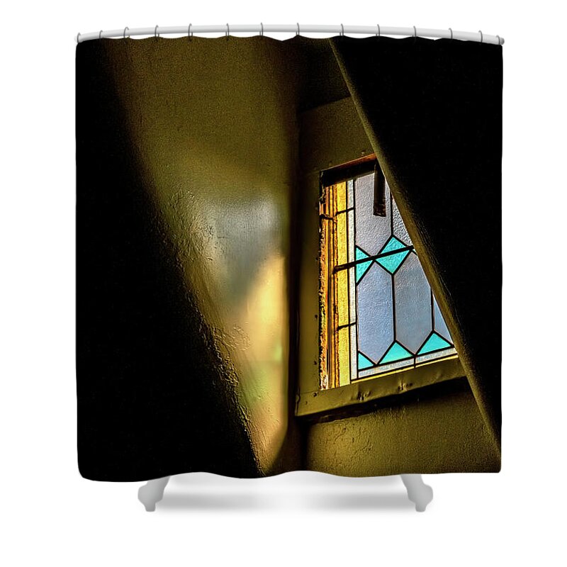 Orange Massachusetts Shower Curtain featuring the photograph Chapel Window by Tom Singleton