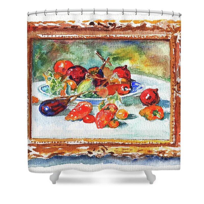 Fruits Shower Curtain featuring the painting Chicago Art Museum Renoir Still Life Study by Irina Sztukowski