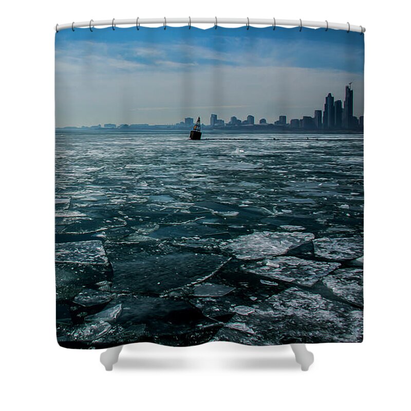 Chicago Shower Curtain featuring the photograph Chicago in winter by Stuart Manning