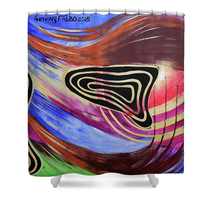Abstract Shower Curtain featuring the painting Children Of God Philippians 2-15 by Anthony Falbo
