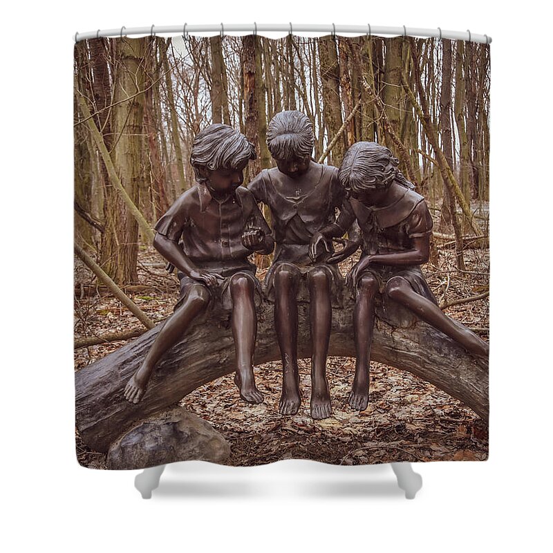 Statue Shower Curtain featuring the photograph Childrens Statue by Michelle Wittensoldner