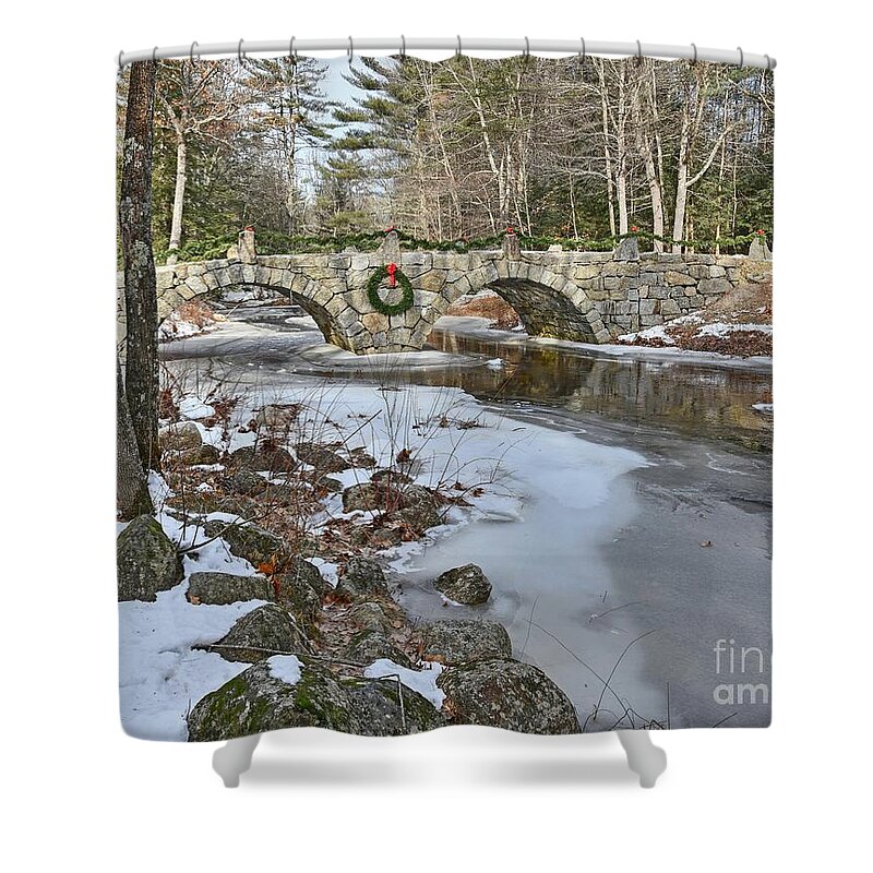 Christmas Shower Curtain featuring the photograph Christmas in New Hampshire by Steve Brown