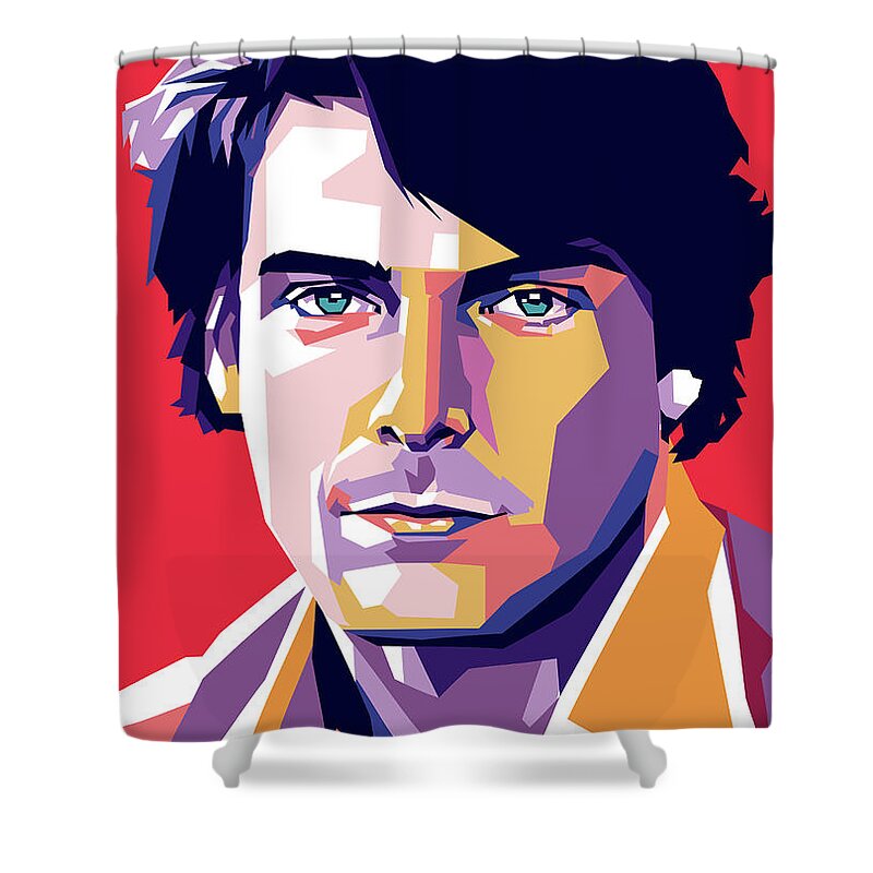 Christopher Reeve Shower Curtain featuring the digital art Christopher Reeve by Movie World Posters