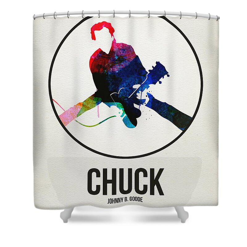 Chuck Berry Shower Curtain featuring the digital art Chuck Berry Watercolor by Naxart Studio