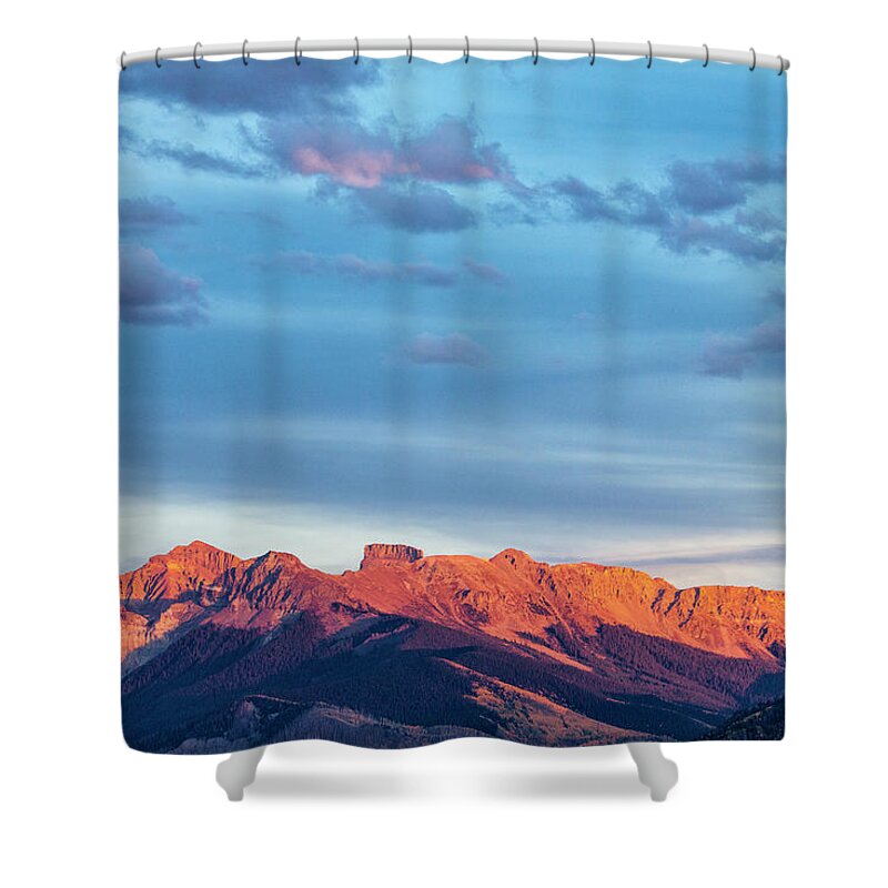Cimarron Range Shower Curtain featuring the photograph Cimarron Light by Denise Bush