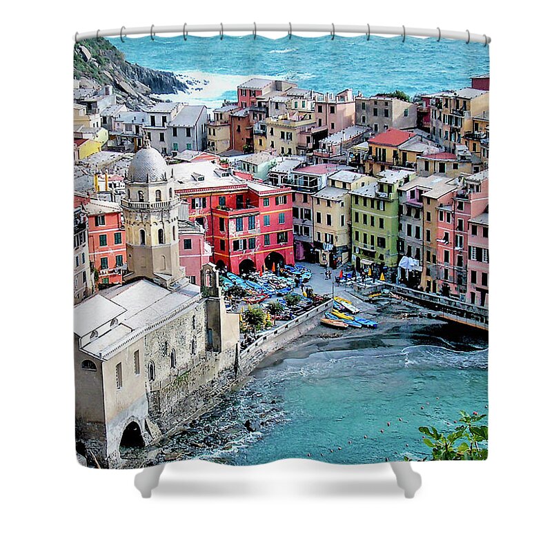 Italy Shower Curtain featuring the photograph Cinque Terre, Italy by Leslie Struxness