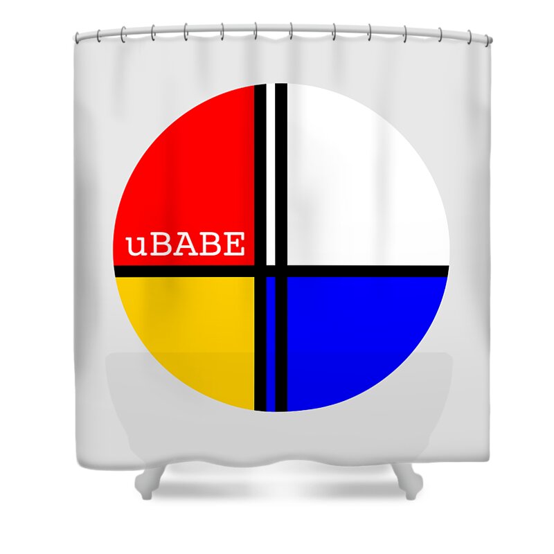 De Stijl Circle Shower Curtain featuring the digital art Circle Style by Ubabe Style