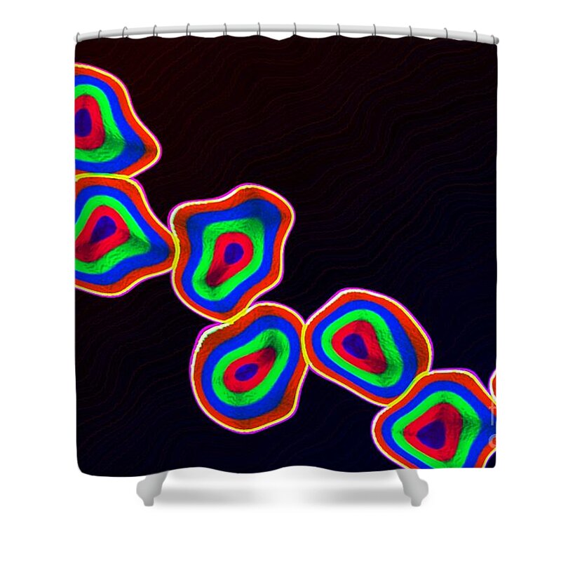 Circles Shower Curtain featuring the digital art Circles in Motion by Bill King