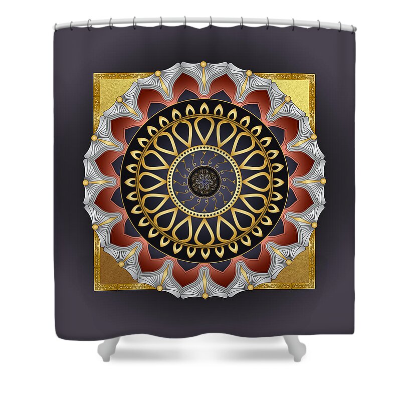 Mandala Shower Curtain featuring the digital art Circumplexical No 3484 by Alan Bennington