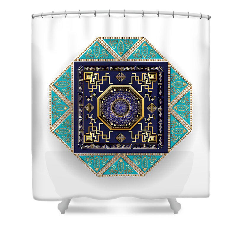 Mandala Shower Curtain featuring the digital art Circumplexical No 3556 by Alan Bennington