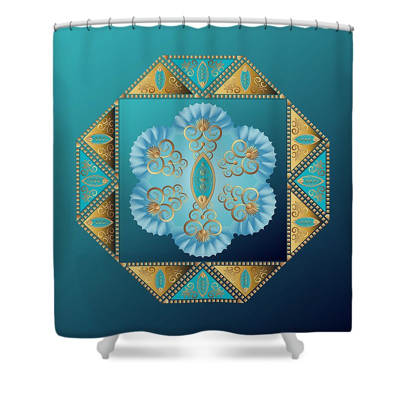 Mandala Shower Curtain featuring the digital art Circumplexical No 3559 by Alan Bennington