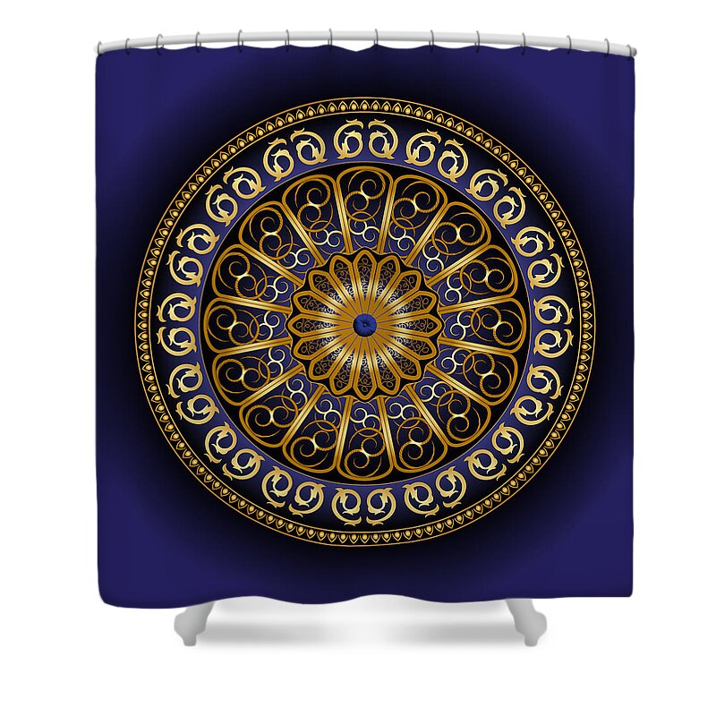 Mandala Shower Curtain featuring the digital art Circumplexical No 3716 by Alan Bennington