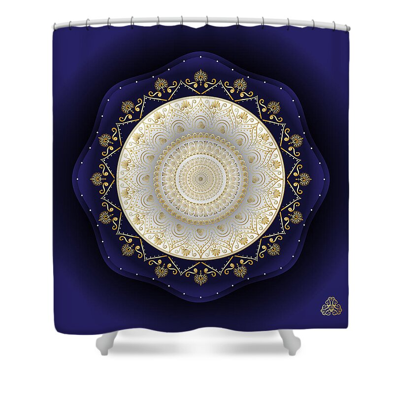 Mandala Shower Curtain featuring the digital art Circumplexical No 3976 by Alan Bennington