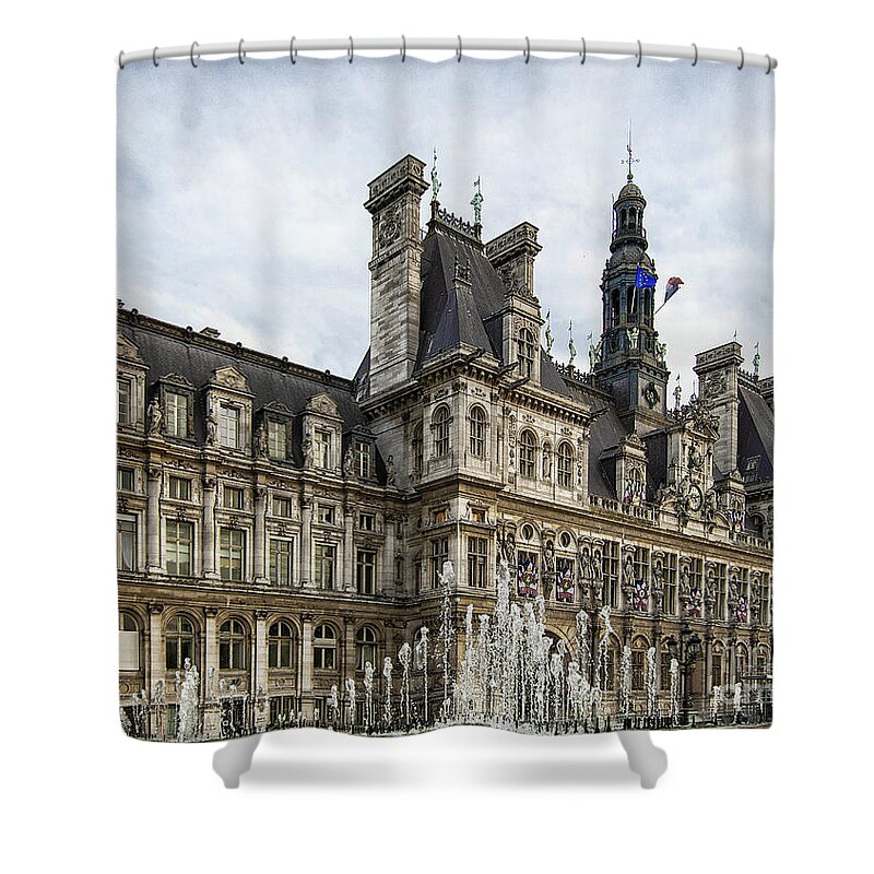 Wayne Moran Photography Shower Curtain featuring the photograph City Hall Hotel de Ville Paris France by Wayne Moran