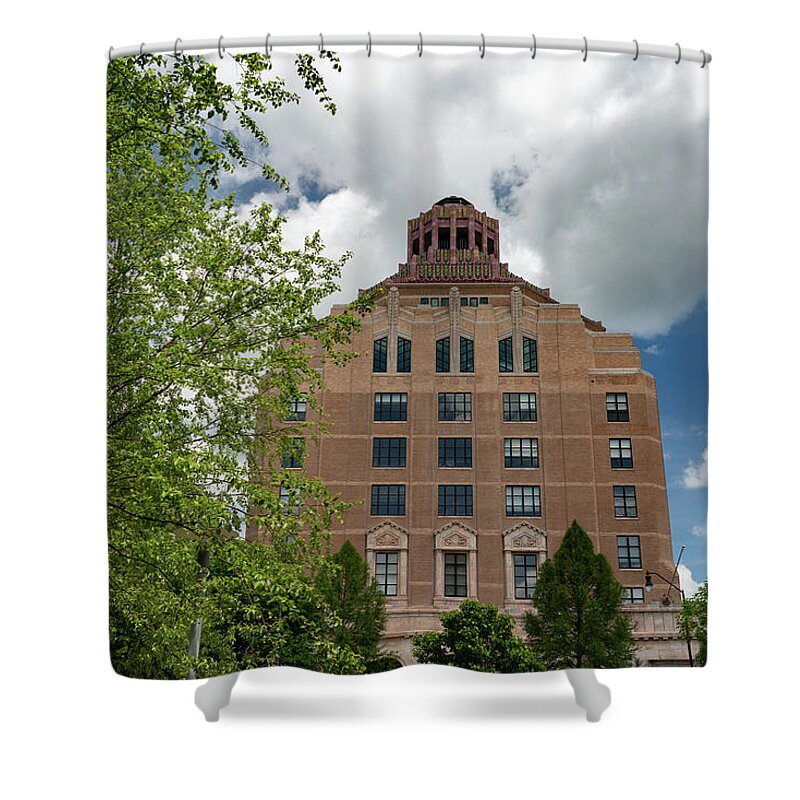 Asheville Shower Curtain featuring the photograph City Hall View by Joye Ardyn Durham
