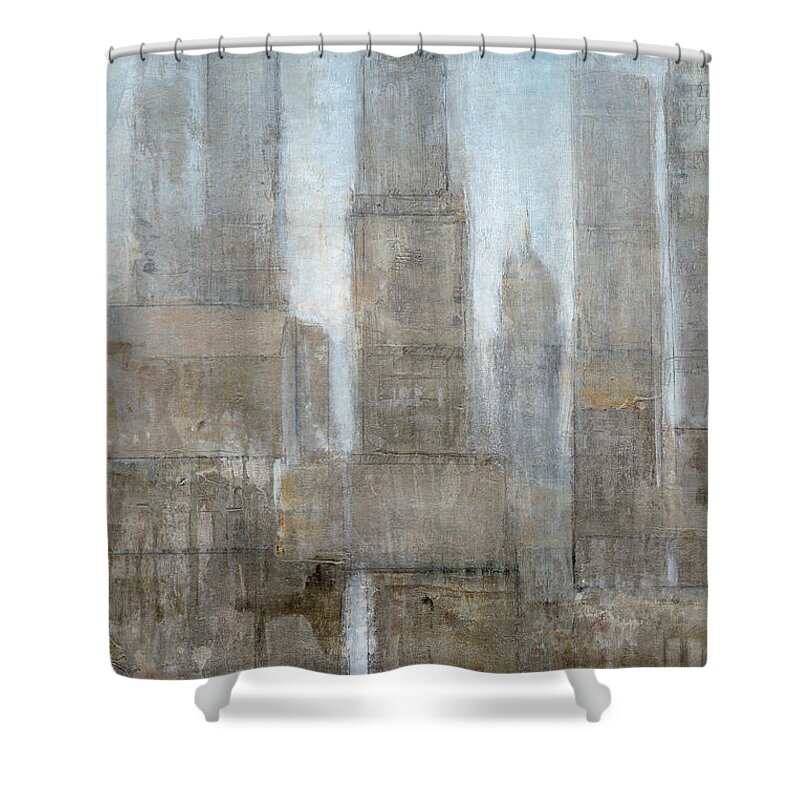 Landscapes Shower Curtain featuring the painting City Midst I by Tim Otoole
