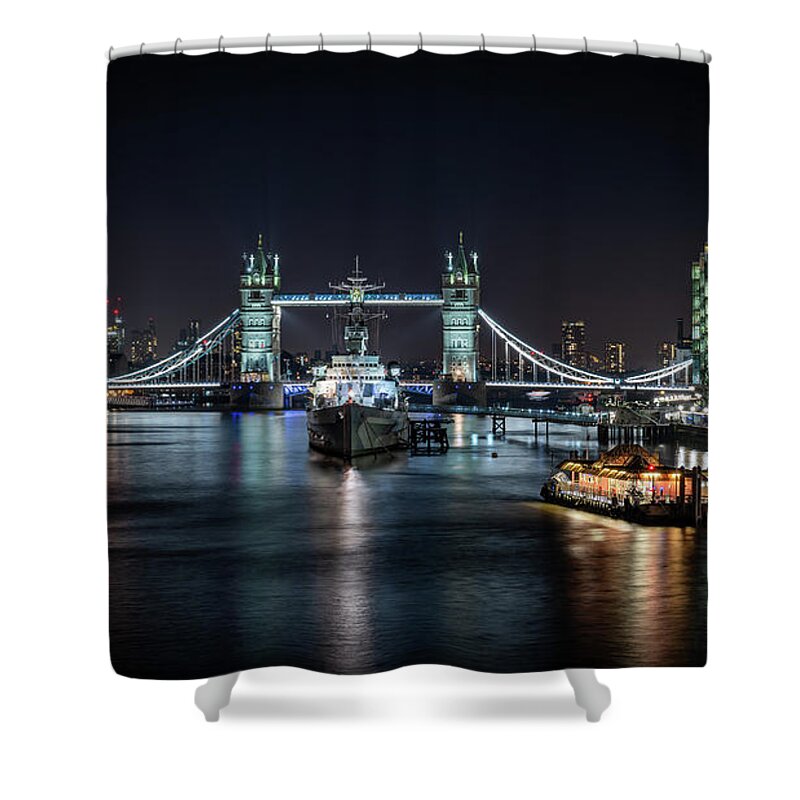 London Shower Curtain featuring the photograph City of London Scene by Framing Places