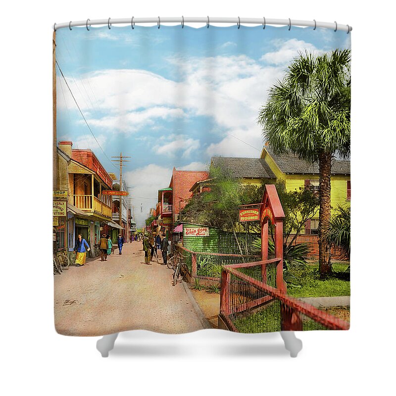 Florida Shower Curtain featuring the photograph City - St Augustine Florida - Cozy Inn 1908 by Mike Savad