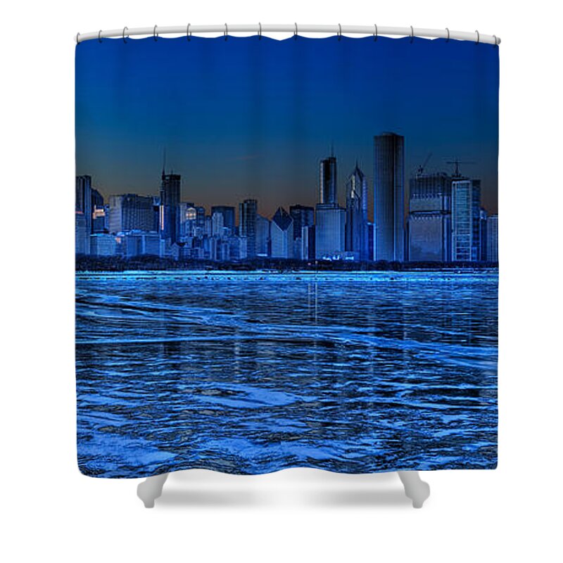 Lake Michigan Shower Curtain featuring the photograph Cityscape by Justin W. Kern