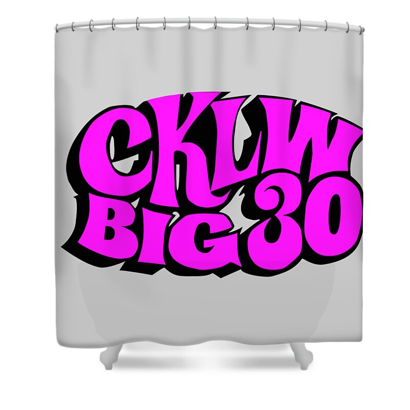 Cklw Radio Logo Big30 Big8 Motown Classic Rock Shower Curtain featuring the digital art CKLW Big 30 - Pink by Thomas Leparskas