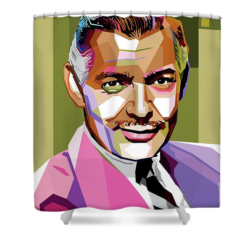 Clark Gable Shower Curtain featuring the digital art Clark Gable by Stars on Art