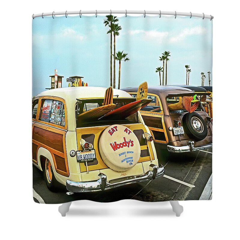 Cars Shower Curtain featuring the photograph Classic Beach Toy, Newport Beach, California by Don Schimmel