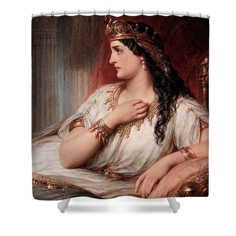 Thomas Francis Dicksee Shower Curtain featuring the painting Cleopatra by Thomas Francis Dicksee