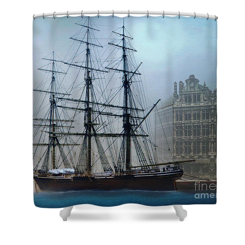 Painting Shower Curtain featuring the digital art Clipper Young America by Lutz Roland Lehn