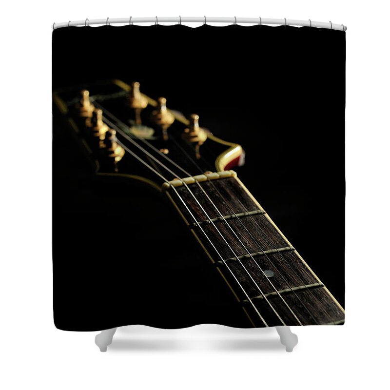 Music Shower Curtain featuring the photograph Close-up Of The Electric Guitar by Yagi Studio