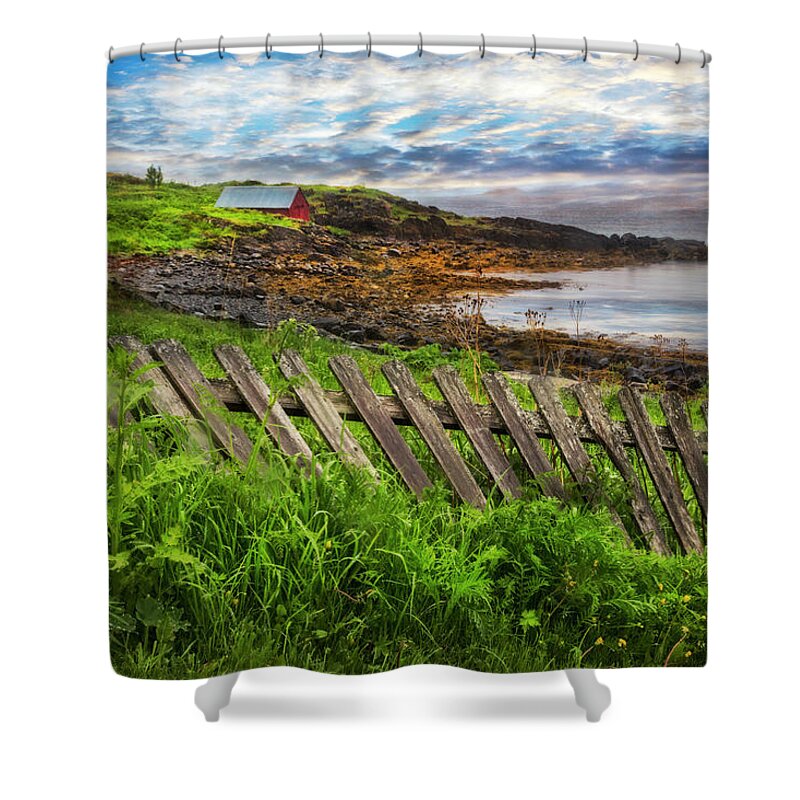 Barn Shower Curtain featuring the photograph Coastal Fences by Debra and Dave Vanderlaan